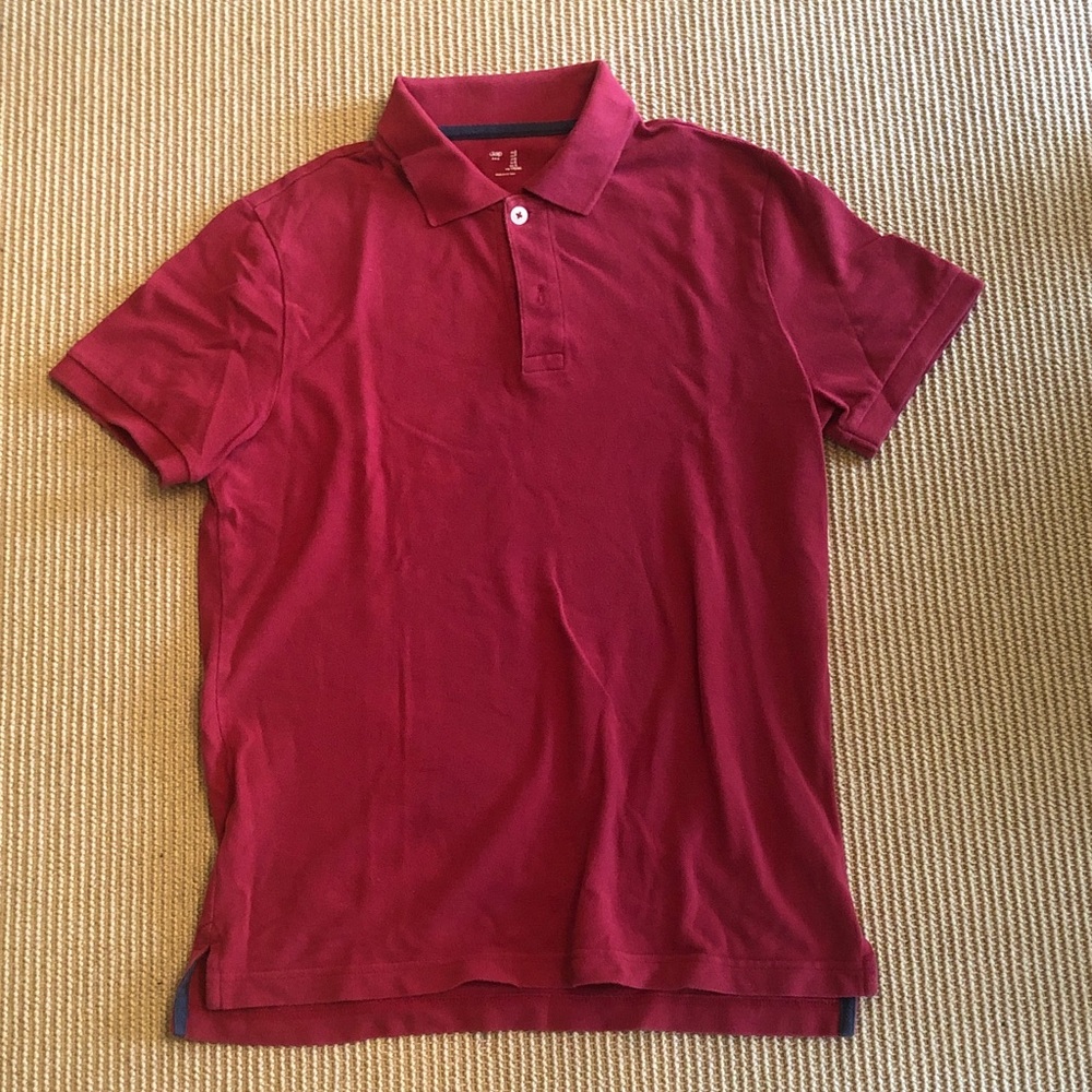 GAP Men's Polo Shirt - Red Preowned Size Small